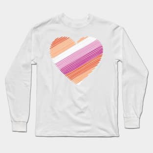 Lesbian Flag Heart Long Sleeve T-Shirt